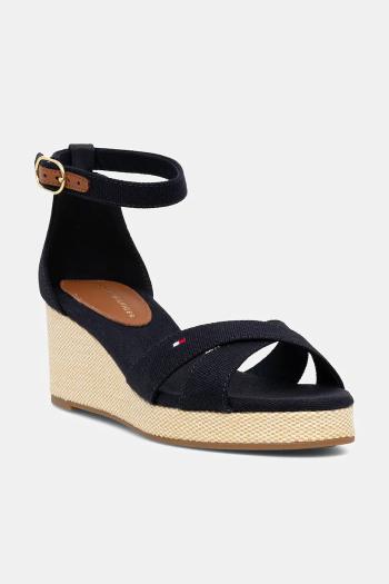 Sandále Tommy Hilfiger FLAG CRISS-CROS MID WEDGE ESPAD tmavomodrá farba, FW0FW08481