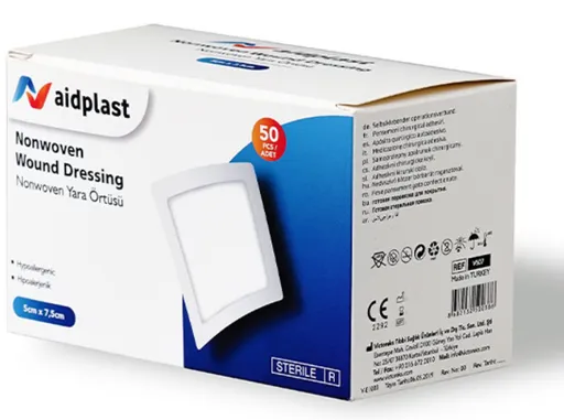 Aidplast Priehľadná sterilná náplasť na rany 5x7,5cm 50ks