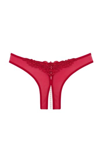 Červené crotchless nohavičky Paradise