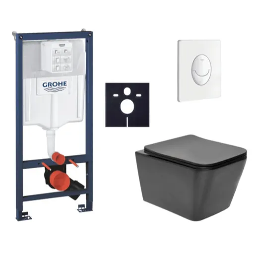 Závesný wc set do ľahkých stien / predstenová montáž SAT Infinitio SIKOGRSIN12BSASH0