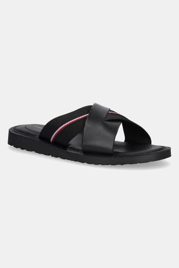 Šľapky Tommy Hilfiger CORE HILFIGER LH CRISS C SANDAL čierna farba, FM0FM05415