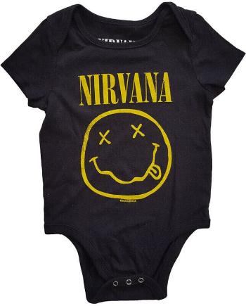 Nirvana Tričko Yellow Happy Face Kids Black 2 roky