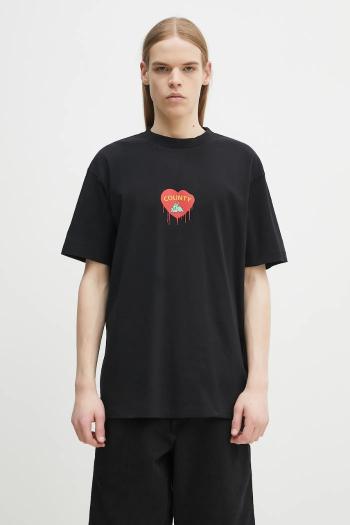 Bavlnené tričko Marcelo Burlon Bunny Heart Basic T-Shirt Black Red pánske, čierna farba, s potlačou, CMAA056S25JER0051025