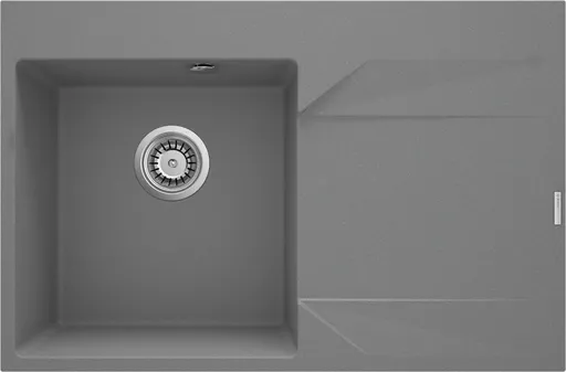 DEANTE DEANTE - Evora metalicky šedý granitový drez, 1-bowl s odkvapkávacou plochou - vpravo ZQJ_S11P