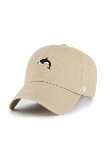 Bavlnená šiltovka 47 brand Orca Base Runner Icon béžová farba, jednofarebná, XX-BSRIC1411GWS-KHE