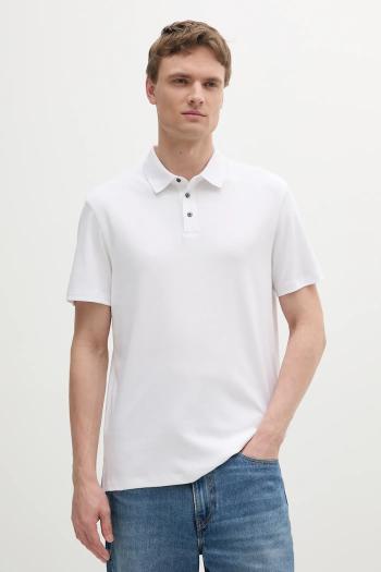 Bavlnené polo tričko Calvin Klein biela farba, jednofarebné, LV04LB276G