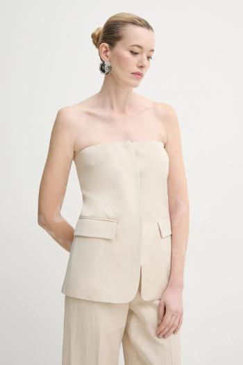 Blúzka ISABELLE BLANCHE dámska, béžová farba, jednofarebná, IS25SS-C051-T004