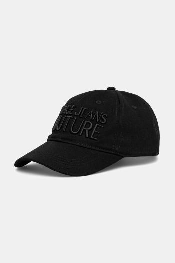 Bavlnená šiltovka Versace Jeans Couture čierna farba, s nášivkou, 78GAZK32 ZG365