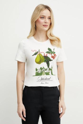 Bavlnené tričko Weekend Max Mara dámske, biela farba, 2515971052600