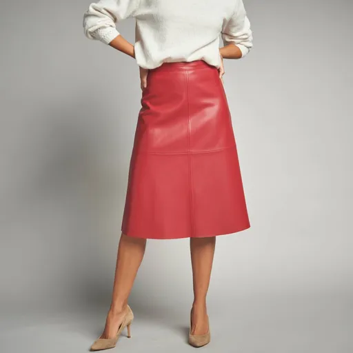 Rozšírená koženková midi sukňa