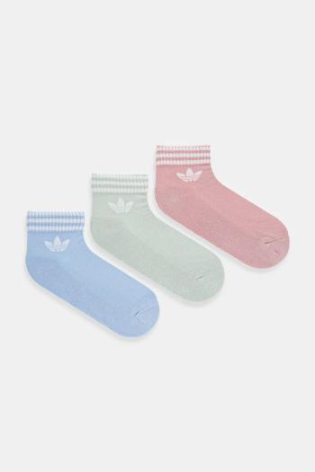 Ponožky adidas Originals 3-Stripes 3-pak modrá farba, JV7438