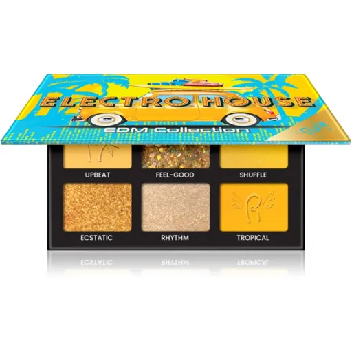 Rude Cosmetics EDM Collection paletka očných tieňov odtieň Electro House 6 g