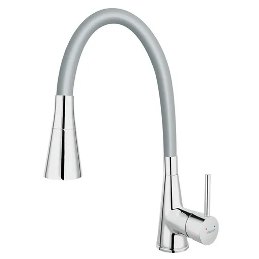 Drezová batéria Novaservis so silikónovým ramienkom sivá / chróm 70720,0S