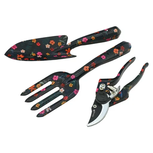 Garvia Sada záhradného náradia 3 ks Dark Flowers