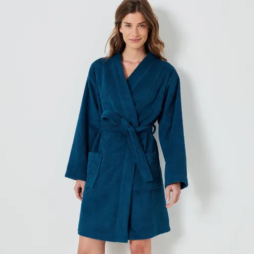 Krátky unisex župan s kimono golierom