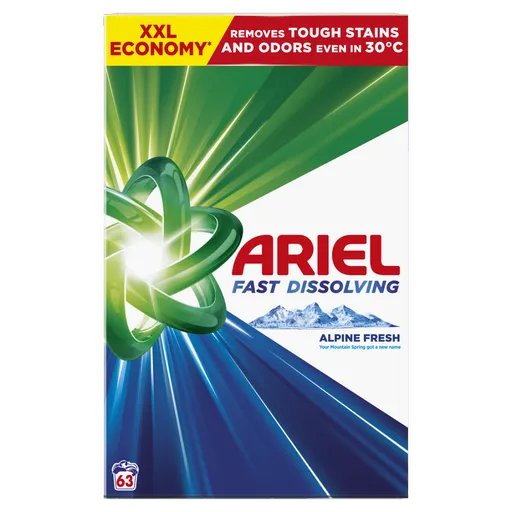 ARIEL Alpine Fresh prací prášok Box 63 praní 3,465 kg