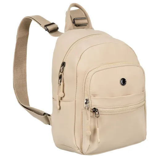 Béžový jednokomorový dámsky batoh z polyesteru na nastaviteľných popruhoch - Peterson