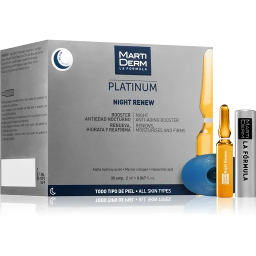 MartiDerm Platinum Night Renew nočné protivráskové sérum v ampulkách 30x2 ml
