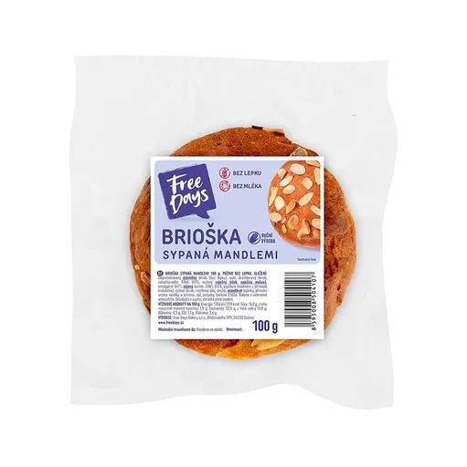 FREE DAYS bezlepková brioška sypaná mandľami 100 g