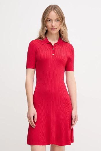 Šaty Tommy Hilfiger červená farba, mini, áčkový strih, WW0WW45512