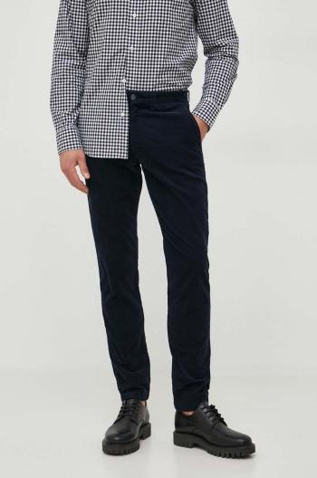 Menčestrové nohavice Tommy Hilfiger tmavomodrá farba, rovné
