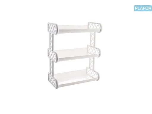 PLAFOR - Polička 3 poschodová biela 32,4x17,7x41,5cm, umelá hmota