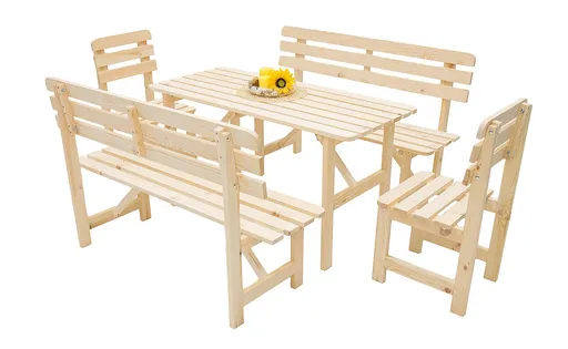 DEOKORK Drevená masivná záhradná zostava z borovice 1+4 drevo 22 mm