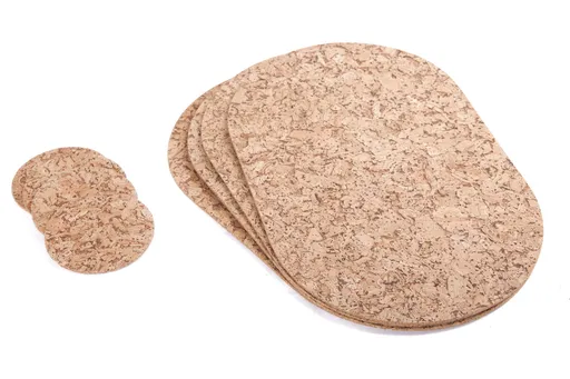 MAKRO - Podložka korok Ovál 4 + 4ks 40x25cm