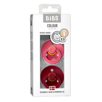 BIBS Colour Cumlíky z prírodného kaučuku - veľkosť 1, Coral/Ruby, 1 x 2 ks