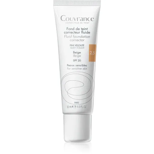 Avène Couvrance Fluid Foundation Corrector tekutý krycí makeup SPF 20 odtieň 2.5 Beige 30 ml