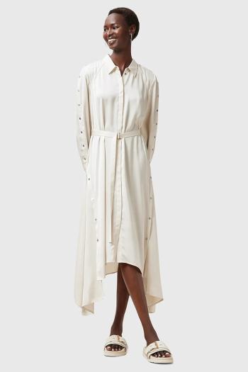 Šaty AllSaints LEXI biela farba, midi, áčkový strih, W036DC