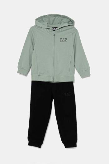 Detská tepláková súprava EA7 Emporio Armani zelená farba, 7B000031 AF10380