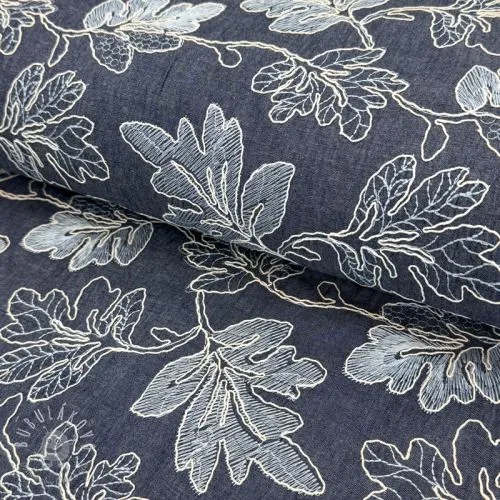 Bavlnená látka JEANS EMBROIDERY Lisa design B