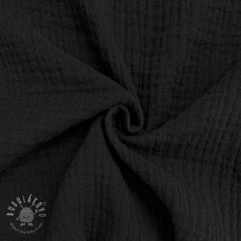 Dvojitá gázovina/mušelín black ORGANIC