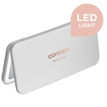 Concept Kozmetické vreckové zrkadlo s LED osvetlením bielej KZ2010