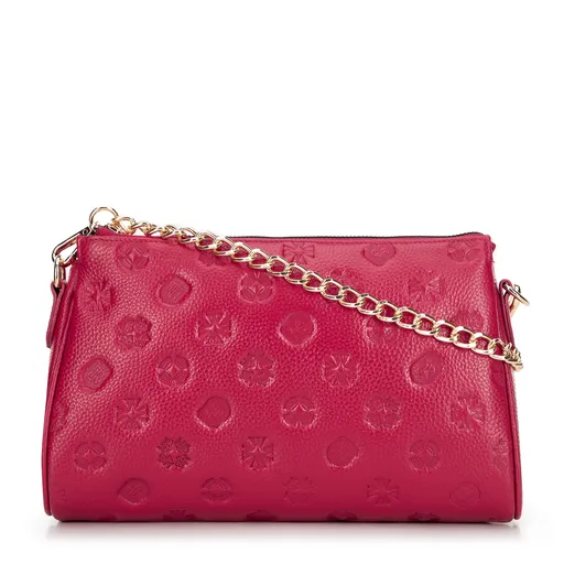 Kožená crossbody kabelka s razením béžová 99-4E-307-8