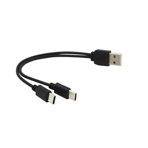 PREMIUMCORD Nabíjací kábel USB 2.0, 2xUSB-C na USB, 15cm, čierna