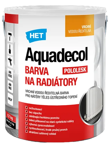 AQUADECOL - Farba na radiátor biela 0,7 kg