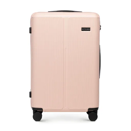 Stredný kufor ABS s jemnými pruhmi, púdrová ružová 56-3A-602-34P