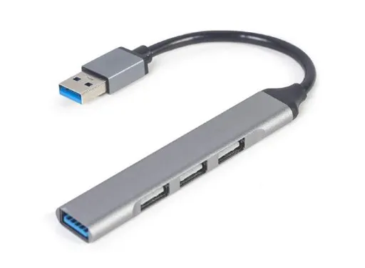 Gembird USB hub 4-portový USB 3.1 (Gen 1), strieborný