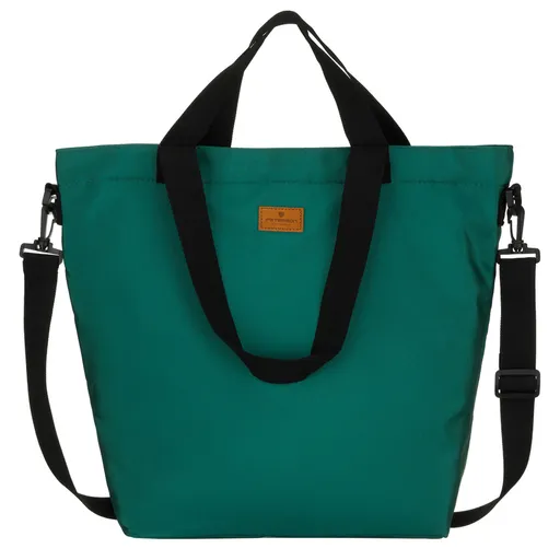Veľká tmavozelená dámska taška shopper z polyesteru s odnímateľným ramenným popruhom