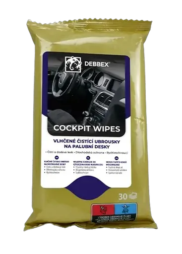 DEBBEX - Vlhčené čistiace obrúsky na palubné dosky 30 ks