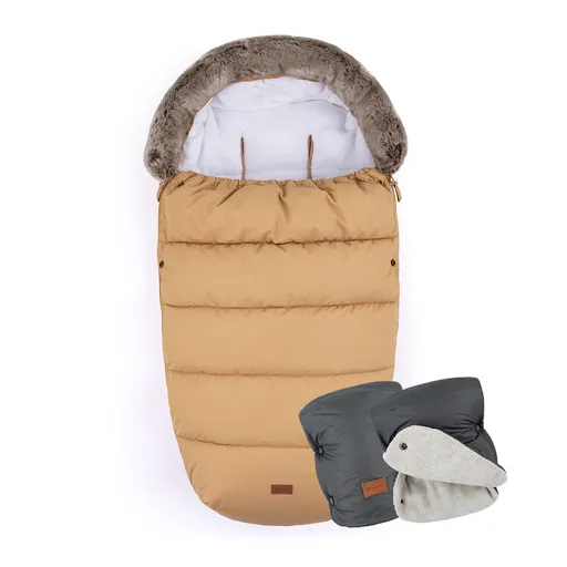 PETITE&MARS Fusak 4v1 Comfy Elegant Caramel + rukávník Jasie Charcoal Grey,PETITE&MARS Fusak 4v1 Comfy Elegant Caramel + rukávnik Jasie Charcoal Grey