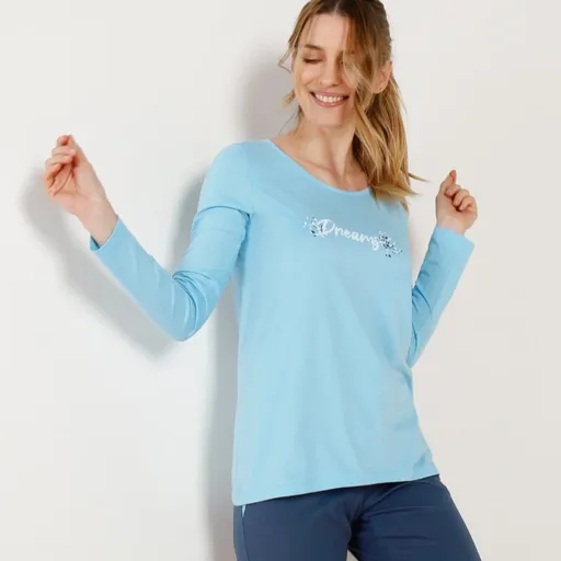 Tričko s dlhými rukávmi, tyrkysové