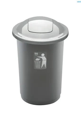 PLAFOR - Kôš na recyklovanie odpadu 50L strieborný, umelá hmota