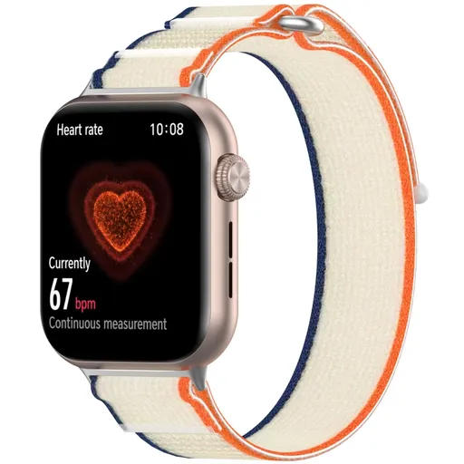 NYLON COLOR Vymeniteľný remienok pre Honor Watch 5 ORANGE CREAMY WHITE