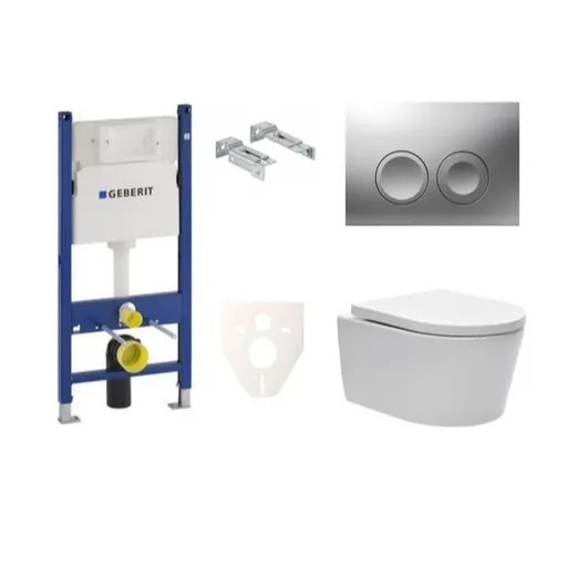 Cenově zvýhodněný závěsný WC set Geberit do lehkých stěn / předstěnová + WC SAT Brevis SIKOGES7W3S