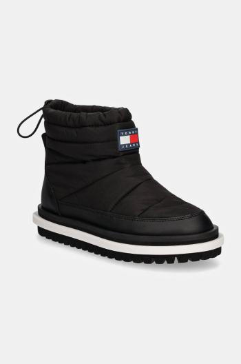 Snehule Tommy Jeans TJW PADDED FLAT BOOT WL čierna farba, EN0EN02725
