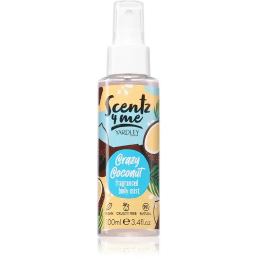Yardley Scentz 4 Me Crazy Coconut telová hmla pre ženy 100 ml