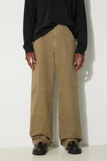 Bavlnené nohavice MM6 Maison Margiela zelená farba, rovné, SH0KA0029.S78548